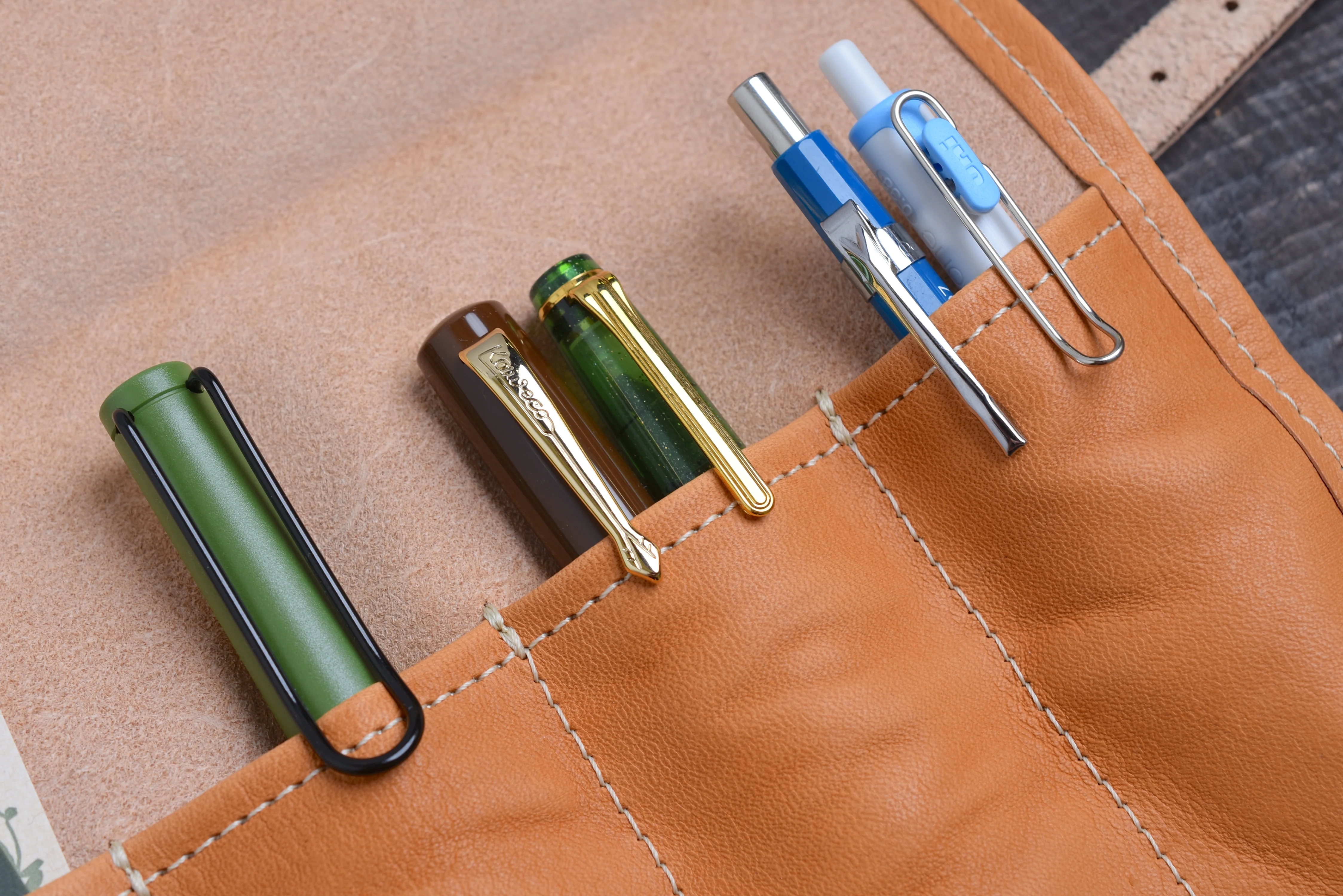 The Superior Labor Leather Roll Pen Case - Natural - Image 11